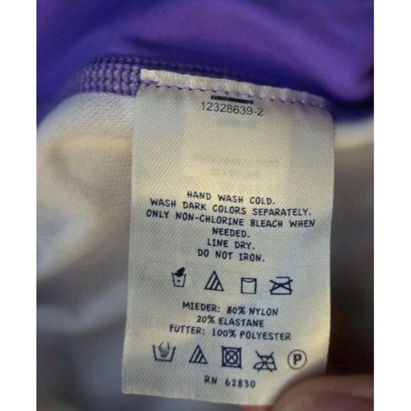 Lands End Swimsuit Matching Rash Guard Top 2pcs Girls Size 2T Purple Polka Dots - Picture 12 of 13